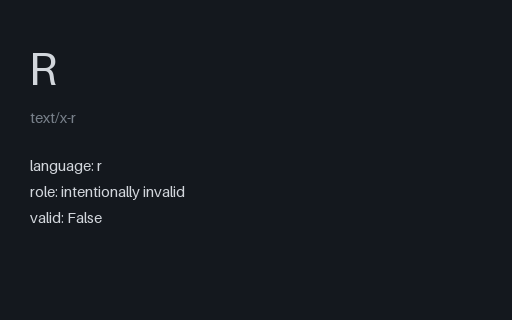 Preview of R: Intentionally Invalid