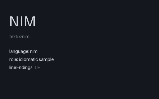 Preview of Nim Hello