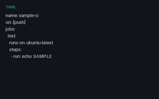 Preview of Code Config: Github Actions Snippet