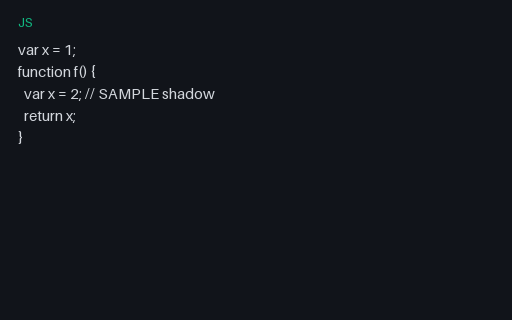 Preview of Javascript Lint Invalid: Var Shadow Invalid