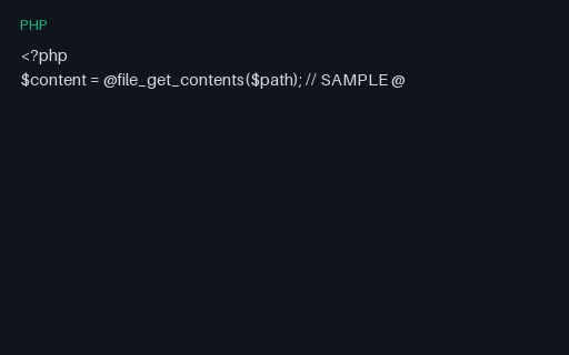 Preview of Php Lint Invalid: Error Suppression Invalid
