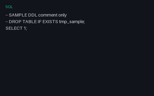 Preview of SQL Lint Shape: Drop Table Comment