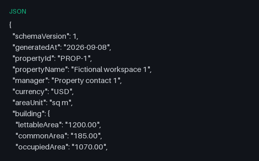 Preview of Pine Property Services: Rent roll JSON