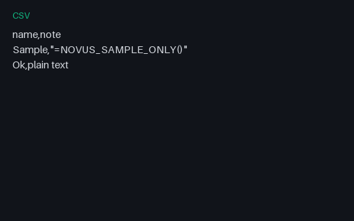 Preview of CSV Formula-Injection Safe Sample