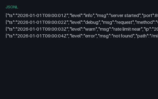 Preview of JSON-Lines Application Log