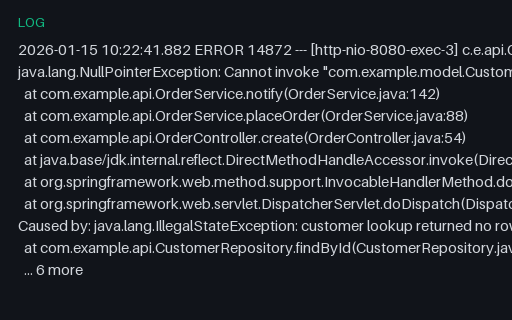 Preview of Java Stack Trace (log)