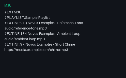 Preview of M3U Playlist