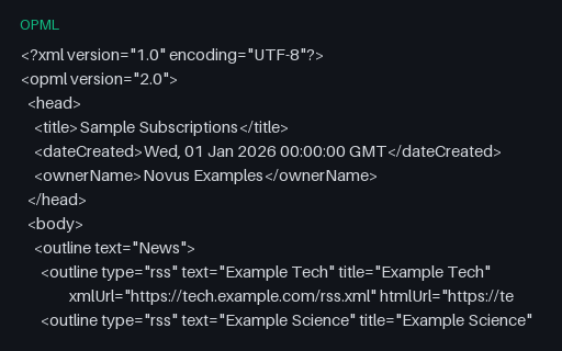 Preview of OPML Subscription List