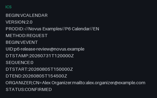 Preview of Calendar Scheduling Lifecycle - REQUEST (ICS)