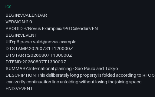 Preview of Calendar Parsing - Valid Folded UTF-8 Event (ICS)