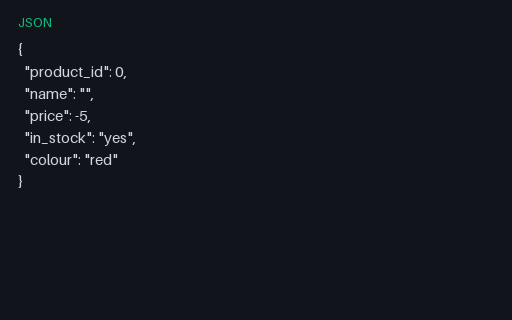 Preview of Product Instance: Invalid (JSON)