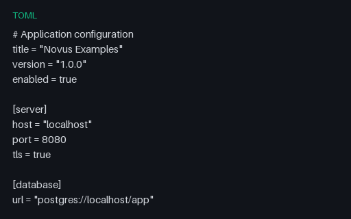 Preview of TOML Configuration