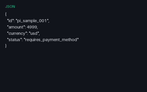 Preview of Fintech Payment Intent (JSON)