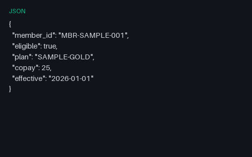 Preview of Healthcare Eligibility Response (JSON)