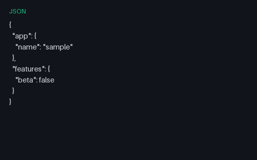 Preview of App Settings (JSON)