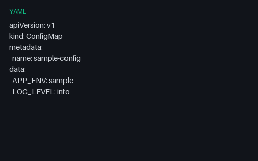 Preview of Kubernetes SAMPLE: Configmap (YAML)