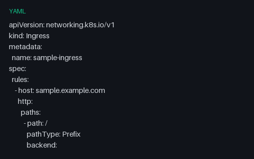 Preview of Kubernetes SAMPLE: Ingress (YAML)