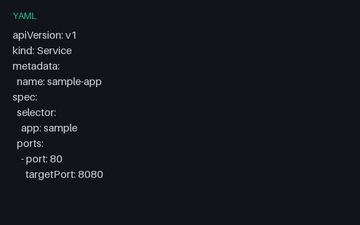 Preview of Kubernetes SAMPLE: Service (YAML)