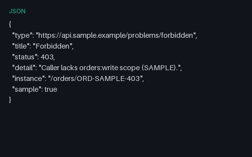 Preview of API Problem+JSON: Forbidden (403)