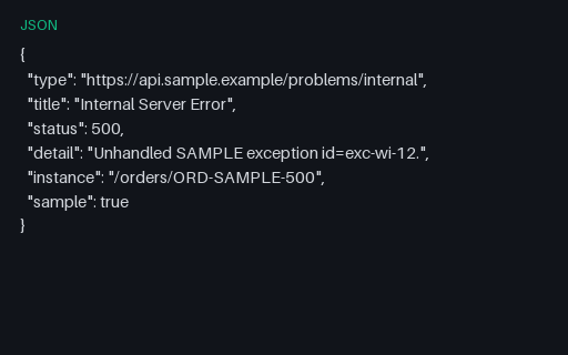 Preview of API Problem+JSON: Internal Server Error (500)