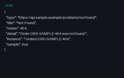 Preview of API Problem+JSON: Not Found (404)