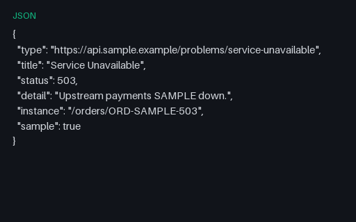 Preview of API Problem+JSON: Service Unavailable (503)
