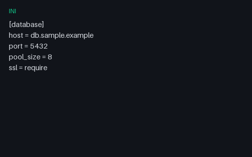 Preview of Config: Database Pool (INI)