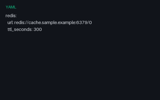 Preview of Config: Redis Cache (YAML)
