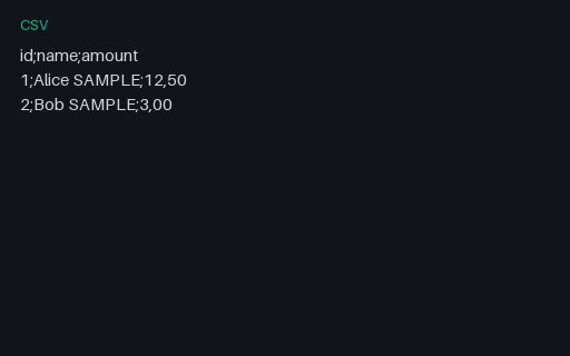 Preview of CSV Edge: Semicolon Eu