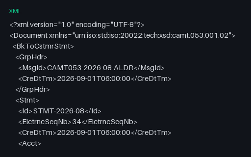 Preview of Alder Books Reconciliation: camt.053 bank statement