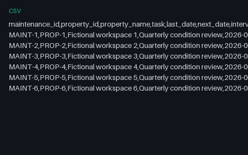 Preview of Pine Property Services: Planned maintenance schedule