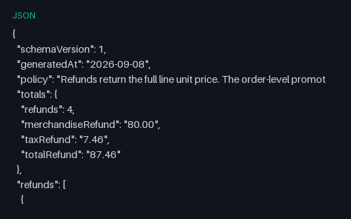 Preview of Fieldnote Supply Shop: Refund export JSON