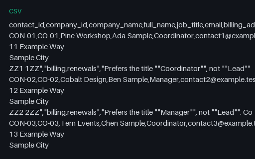 Preview of Tern Client Services: Contact export with quoted fields