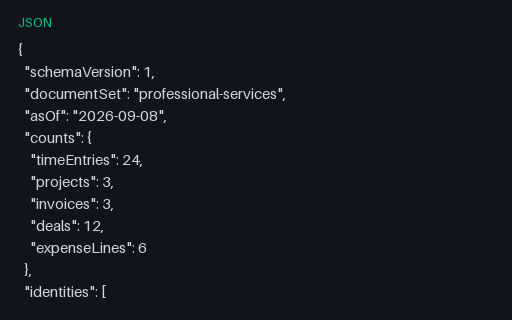 Preview of Tern Client Services: Professional services reconciliation assertions