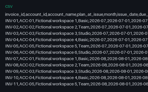Preview of Juniper Workspace Cloud: Invoice register widened to 40 columns