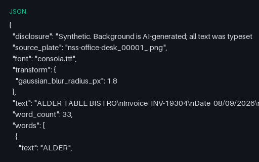Preview of invoice (gaussian blur) ground truth
