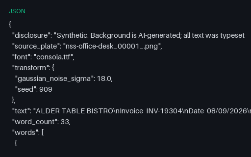 Preview of invoice (sensor noise) ground truth
