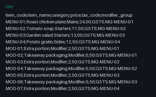 Preview of Alder Table Bistro: Till import in the European dialect