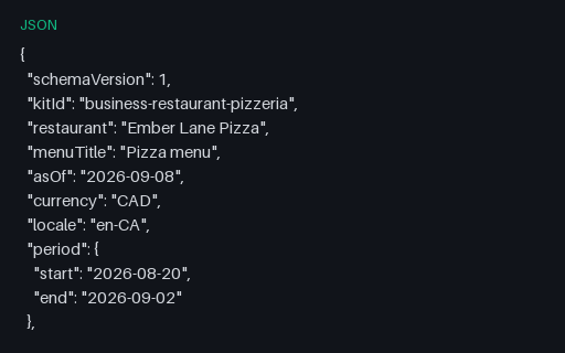 Preview of Ember Lane Pizza: Digital menu