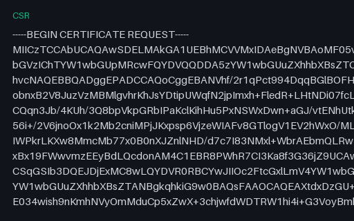Preview of Certificate Signing Request (CSR)