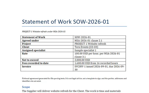 Preview of Tern Client Services: Statement of work SOW-2026-01 (DOCX)