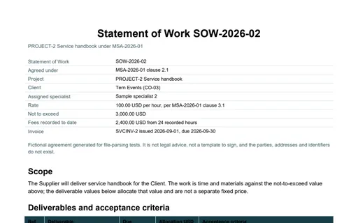Preview of Tern Client Services: Statement of work SOW-2026-02