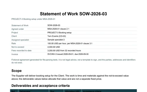 Preview of Tern Client Services: Statement of work SOW-2026-03