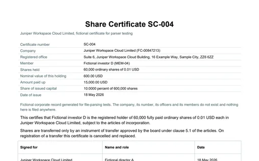 Preview of Juniper Workspace Cloud: Share certificate SC-004 (PDF)