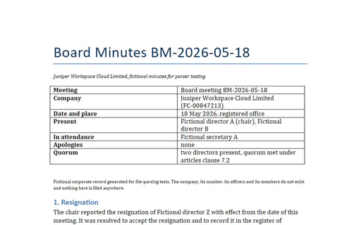 Preview of Juniper Workspace Cloud: Board minutes, allotment meeting (DOCX)