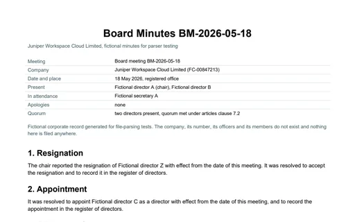 Preview of Juniper Workspace Cloud: Board minutes, allotment meeting (PDF)