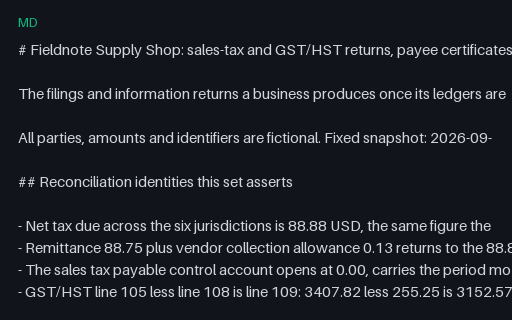 Preview of Fieldnote Supply Shop: tax document set README
