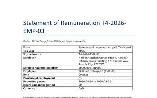 Preview of Harbour Kitchen Group: Information slip, T4 shaped (DOCX)