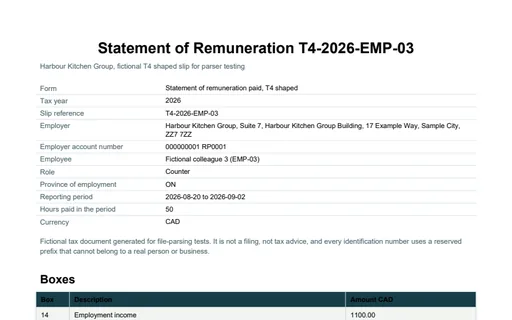 Preview of Harbour Kitchen Group: Information slip, T4 shaped (PDF)