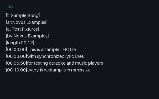 Preview of LRC Synced Lyrics